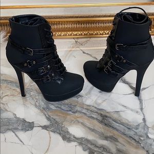 Just Fab Charity Black High Heel Boots